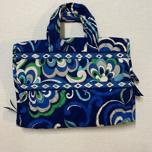 Vera Bradley Villager Mediterranean Blue floral travel hanging make up organizer